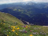 Pohľad z vrcholu Hohe Veitsch 1981 m na západ.