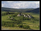 Litmanovské skalky pri západe slnka (pohľad z vrcholu Fakľovky).