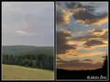 Nie priliš vydarená dúha nad Obrubovancom (1020 m). Západ slnka.