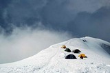 kemp nad chatou Gouter pod Mt. Blancom