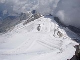 pohľad z vrcholu na ľadovec Hintertux.