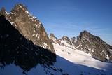 At the descending from Javorovy P. ,Ostry Peak wall in front of