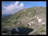 Na večer sa obloha vyjasnila. Pleso pod tým, kde sme kempovali.