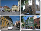 Hlavné námestie s priľahlými uličkami v mestečku Sibiu.