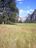 Posledný oddych na Elcap meadow a pohľad na Half Dome