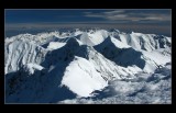 pohľad na východ - Kopy, Plačlivô, Ostrý Roháč, Volovec, ..., Giewont aj Kriváň