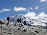 Prechod cez ľadovec pod Monte Rossa hutte