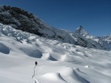 snažíme sa kľučkovať medzi trhlinami Grenzgletscher.