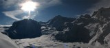 o pár hodín neskôr, ako z katalógu.Dufourspitze(4634m), Grenzgletscher, Liskamm(4527m), Gornergletscher, Polux(4092m).