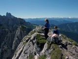 Vrcholové foto s "biskupskou čiapkou" v Gossauskom hrebeni, Bischofsmütze